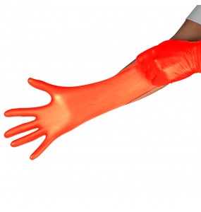 Gants en Nitrile Orange noir, durables avec motif de diamant, gants  robustes mécaniques, étanches à l'huile, en vinyle - AliExpress